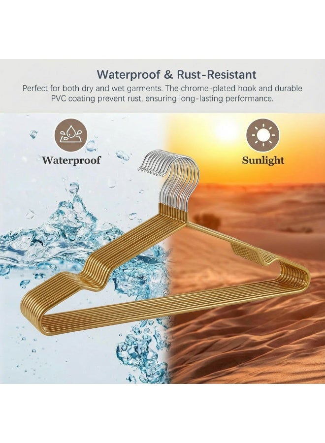 ZAYVA 50-Piece Non-Slip Hanger Set, Heavy Duty & Space Saving for Clothes - Gold - Image 5