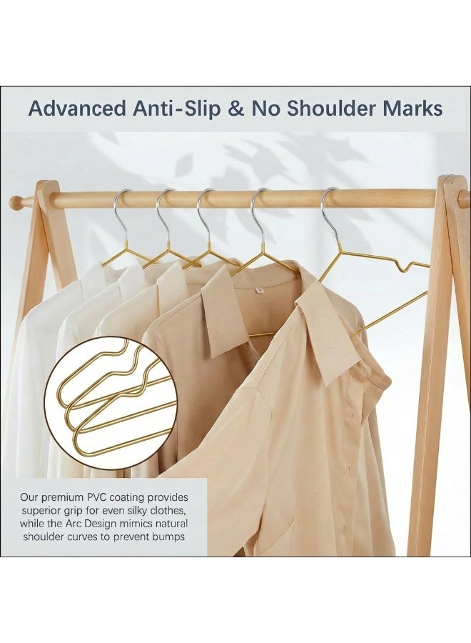 ZAYVA 50-Piece Non-Slip Hanger Set, Heavy Duty & Space Saving for Clothes - Gold - Image 3