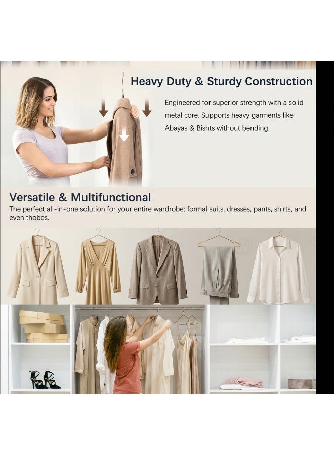 ZAYVA 50-Piece Non-Slip Hanger Set, Heavy Duty & Space Saving for Clothes - Gold - Image 2