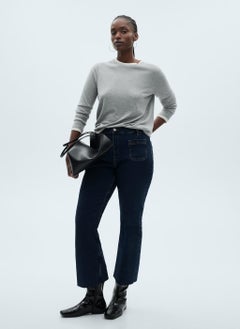 MANGO Casual Flared Cropped Jeans With Pockets  - Image 1
