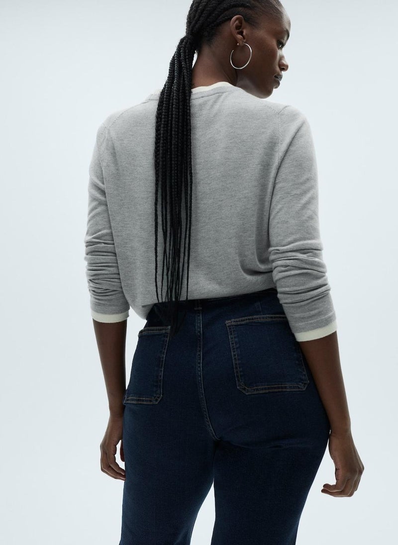 MANGO Casual Flared Cropped Jeans With Pockets  - Image 2