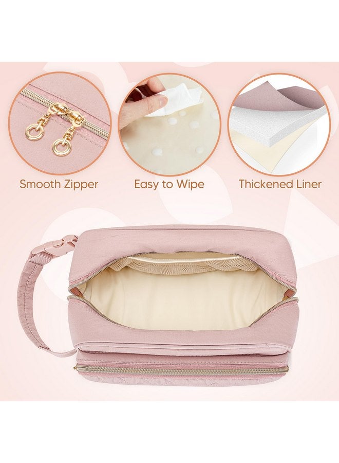 داميرو حقيبة تبريد حليب الثدي من دامرو مع 4 أكياس ثلج، حقيبة تبريد حليب الثدي للسفر مناسبة لأكياس الحليب أو الزجاجات، مع مقبض بإبزيم للأمهات المرضعات أثناء السفر/الرعاية النهارية، باللون الوردي - Image 3