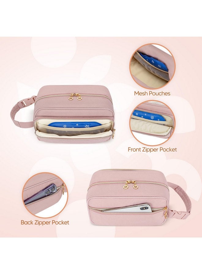 داميرو حقيبة تبريد حليب الثدي من دامرو مع 4 أكياس ثلج، حقيبة تبريد حليب الثدي للسفر مناسبة لأكياس الحليب أو الزجاجات، مع مقبض بإبزيم للأمهات المرضعات أثناء السفر/الرعاية النهارية، باللون الوردي - Image 5