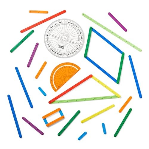 hand2mind AngLegs Starter Set with 2 Protractors, Geometry Manipulatives, Geometric Shapes for Classroom, Montessori Math Materials, Math Teaching Tools, 4th Grade Math Manipulatives for Kids - Image 4