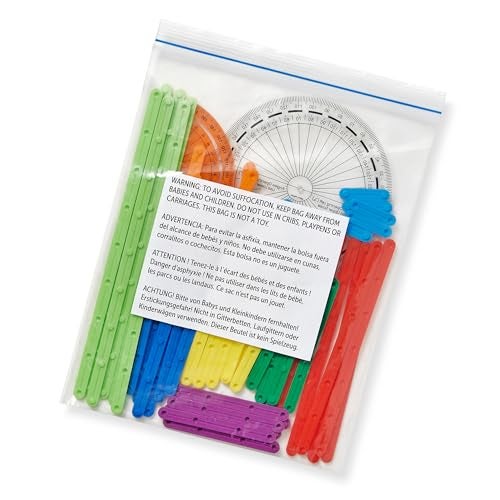 hand2mind AngLegs Starter Set with 2 Protractors, Geometry Manipulatives, Geometric Shapes for Classroom, Montessori Math Materials, Math Teaching Tools, 4th Grade Math Manipulatives for Kids - Image 5