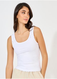 Solid Square Neck Wide Strappy Fitted Tank - pzsku/Z3A1C70F308212016CB00Z/45/_/1739731969/ea4fb2f2-91c0-4962-af1d-a6fa108a83e1