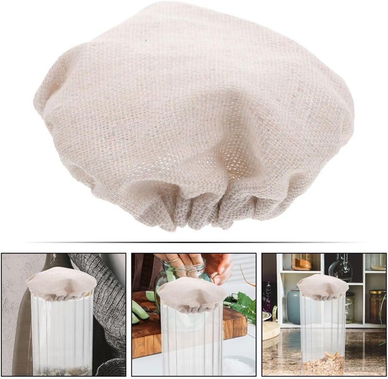 Fermentation Jar Cloth Lid 2pcs Set, Breathable Glass Jar Cover for Sourdough Starter, Reusable Bottle Caps for Kitchen Fermentation and Food Storage - Image 3