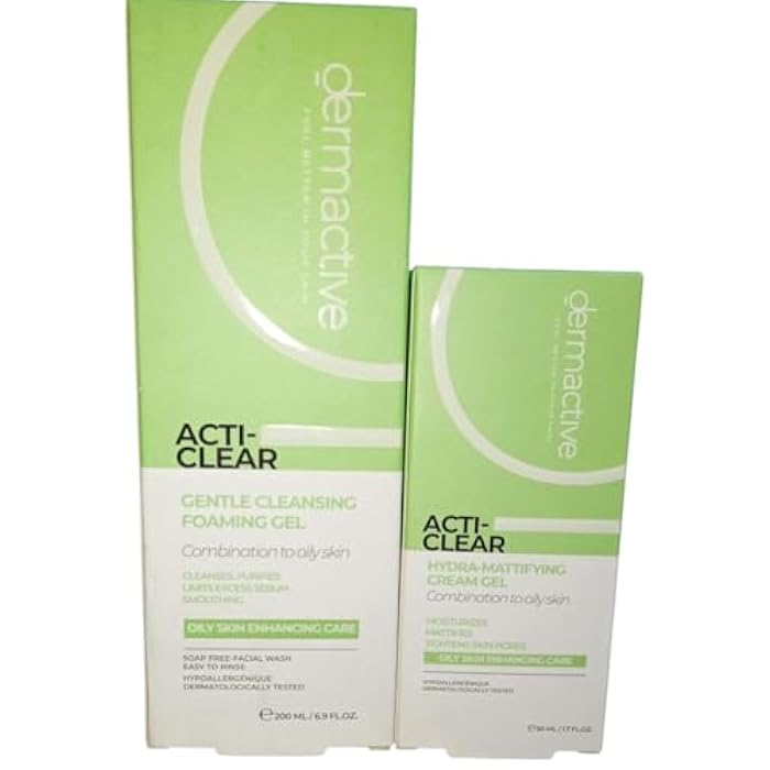 مجموعة ديرم آكتيف أكتي-كلير – غسول لطيف 200 مل + كريم مطفٍ ومرطب 50 مل – عناية متكاملة للبشرة الدهنية والمختلطة – ينقي المسام ويقلل اللمعان – جودة فرنسية أصلية - Image 1