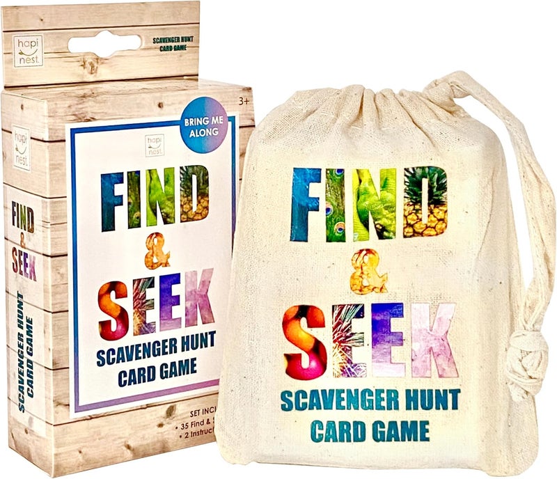 Hapinest Find and Seek Scavenger Hunt Card Game, Indoor Outdoor Activities for Kids Toddler & Family, Beach Camping Travel Car Games for Road Trips, Kids Scavenger Hunt Game Age 3 4 5 6 Years Old & Up - Image 1