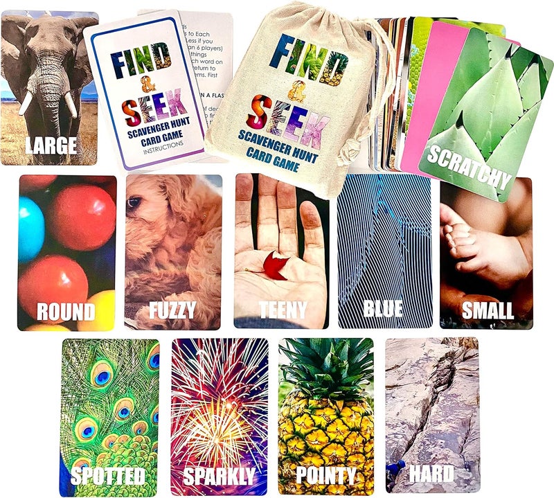 Hapinest Find and Seek Scavenger Hunt Card Game, Indoor Outdoor Activities for Kids Toddler & Family, Beach Camping Travel Car Games for Road Trips, Kids Scavenger Hunt Game Age 3 4 5 6 Years Old & Up - Image 2