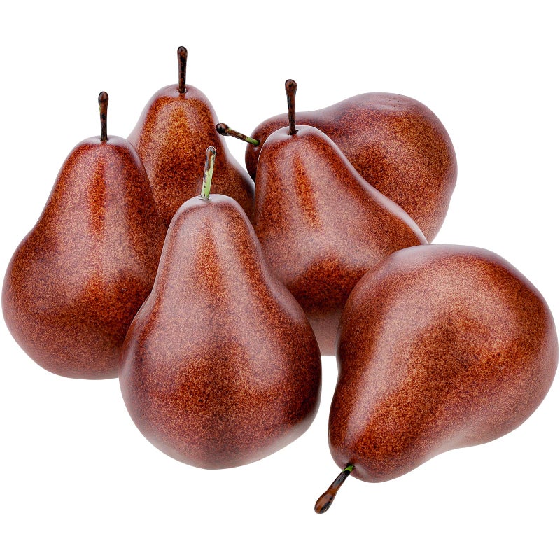 Meiwlong 6 Pcs Faux Brown Pears Realistic Fake Pear Artificial Fruit Decorations for Table Centerpiece Decorative Artificial Pear for Home Kitchen Decor - Image 2