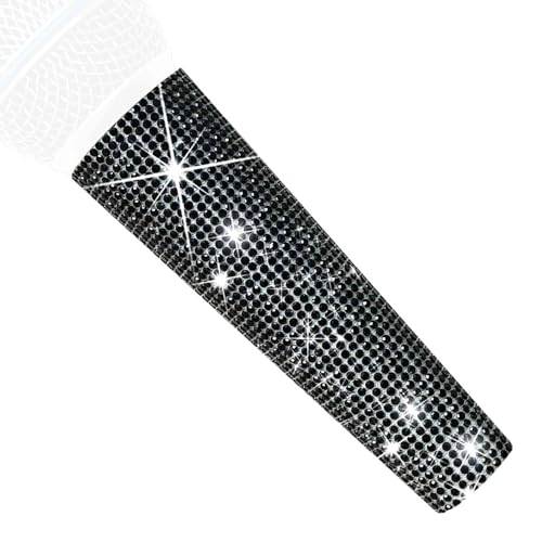 RhymKawa B58 Black Mic Handle Sleeve fit Universal Wired Microphone SM58LC, Beta 58a, Gitter Crystal Shining on Karaoke Party Tours TV Shows (Mic NOT Included) - Image 1