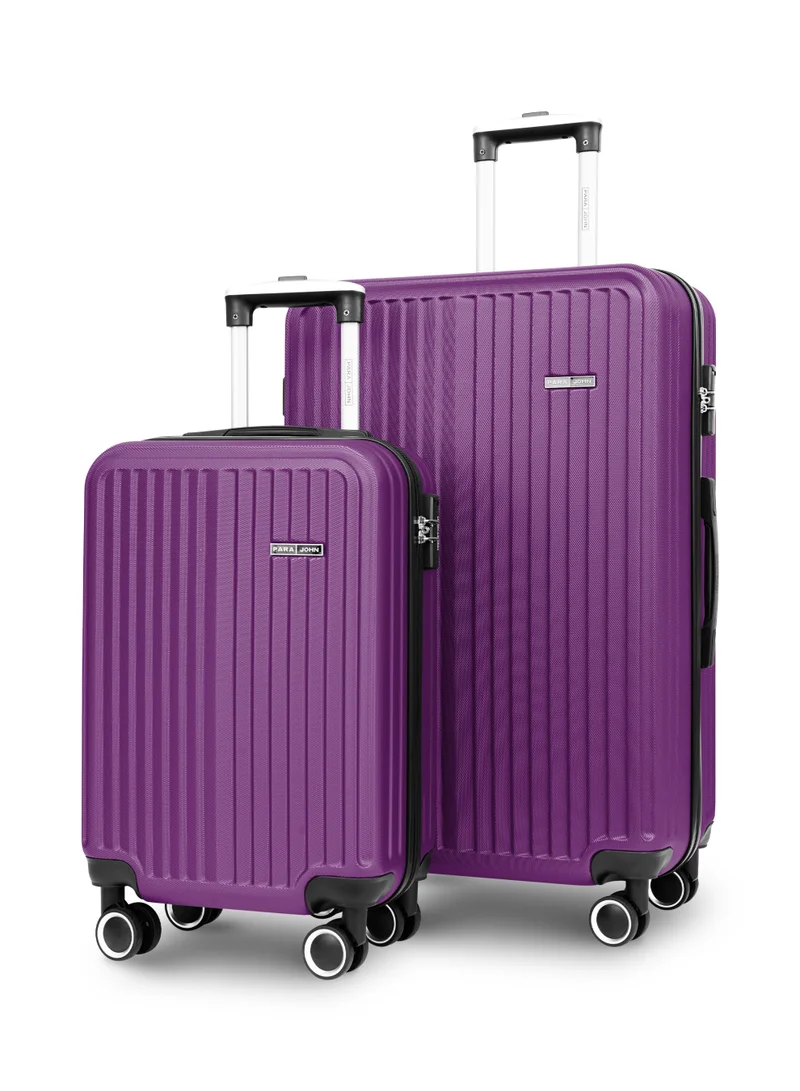 بارا جون Ridge 2-Piece Lightweight ABS Hard Shell Luggage Set – Cabin 10kg & Large 30kg Trolley Bag with 360° Spinner Wheels & TSA Lock, Purple