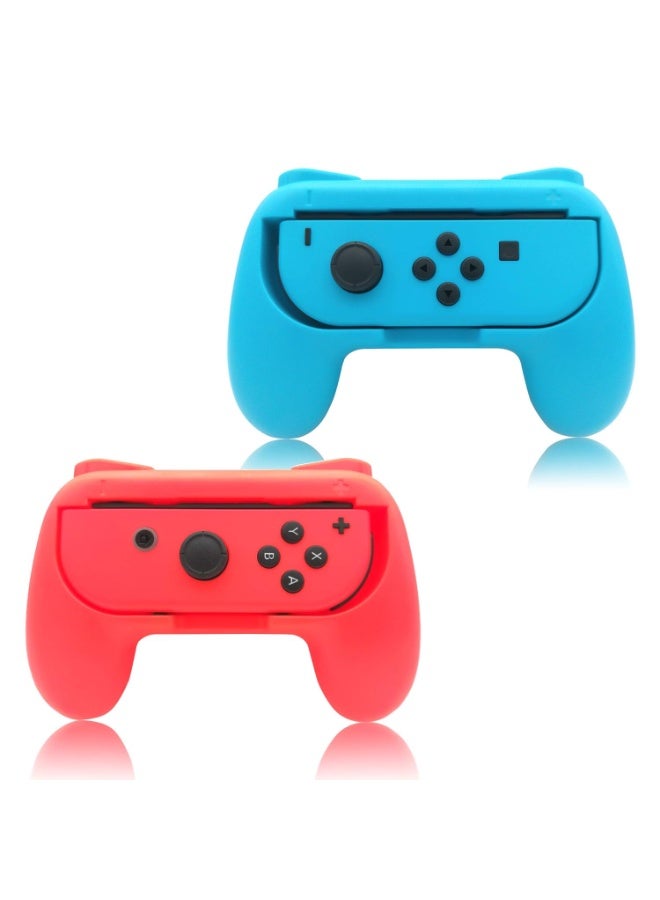 Hand Grips Compatible with Switch/Switch OLED Model Controllers, Grip Compatible with Switch Joy Con - Blue and Red (2 Packs) - Image 1