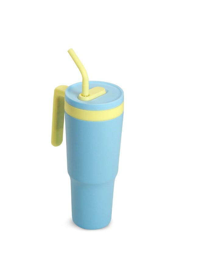 HYDROBREW كوب هيدروبرو فريش فليب مع قشة داخلية سيراميك، 1200 مل أزرق - Image 2