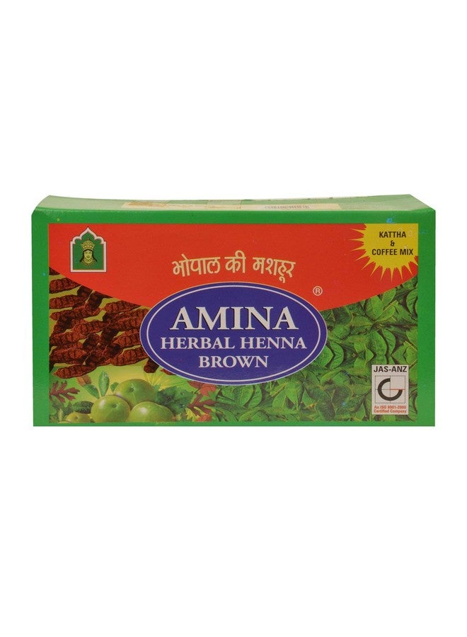 Amina Herbal Henna Brown With Kattha & Coffee Mix/Natural Herbal Brown Henna Hair Henna 750 G (Pack Of 5) - Image 1