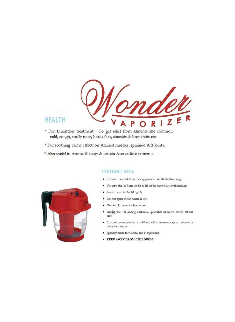 Wonder - Wonder Steam Inhaler Sauna Regular Vaporizer With 3 PIN Plug - Image 1