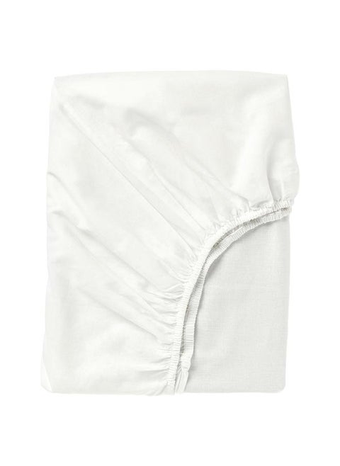 Fitted sheet, white, 180x200 cm