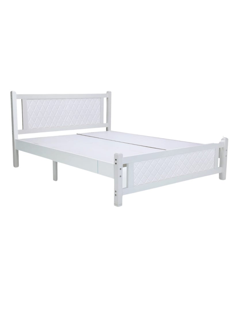 KARNAK سرير خشبي مريح بحجم 150X190 سم - أبيض - Image 2