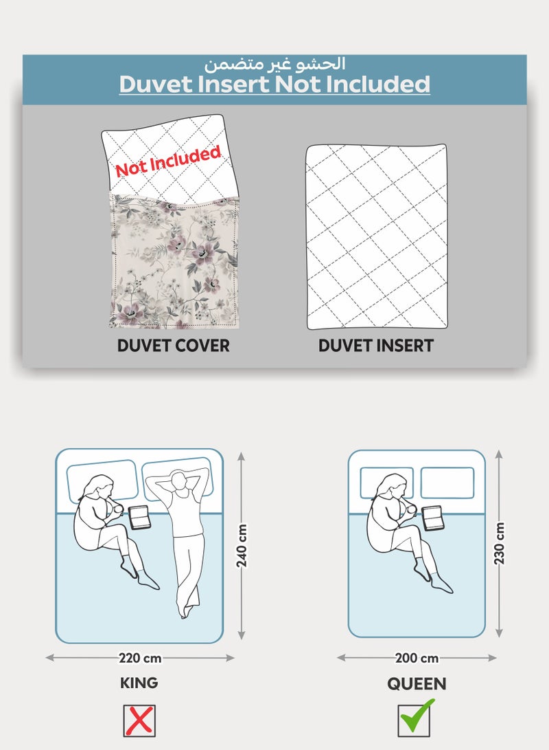 Donetella Printed Duvet Set, Queen Size 200x230 cm - 6-Pcs Bed Set, Microfiber Fabric - 1 Duvet Cover, 1 Fitted Sheet, 2 Pillow Shams, 2 Pillowcases (Filler Not Included)  - Image 2