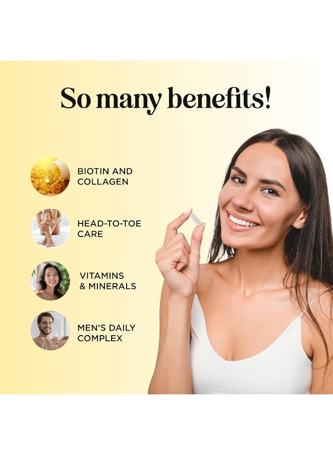 Maple Holistics Biotin and Collagen Supplement Hair Growth Complex - Thicker Fuller Hair Supplement with Biotin 10000mcg Saw Palmetto Keratin Horsetail and More DHT Blocker Hair Growth Vitamins for Women & Men - Image 3