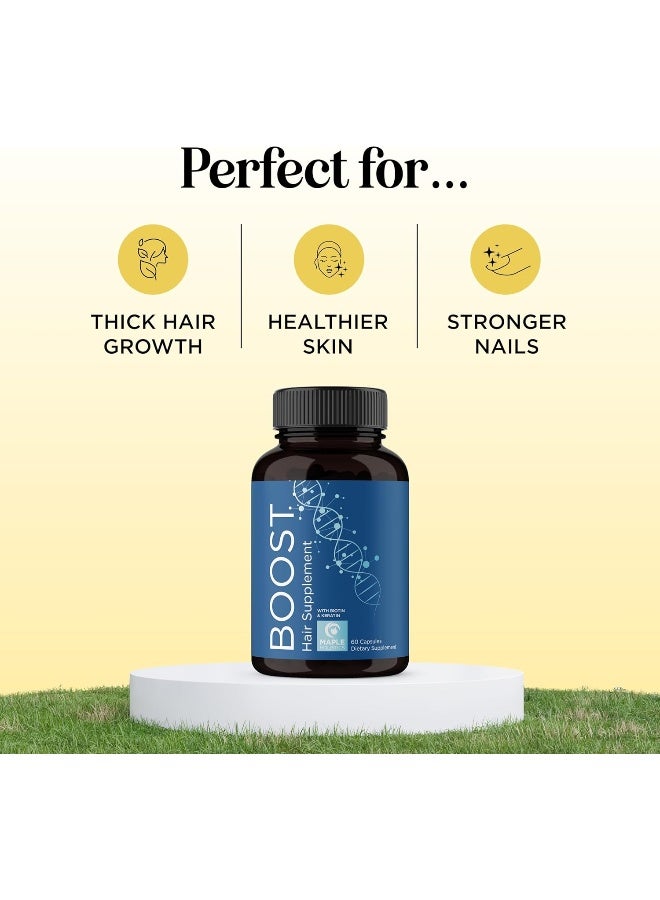 Maple Holistics Biotin and Collagen Supplement Hair Growth Complex - Thicker Fuller Hair Supplement with Biotin 10000mcg Saw Palmetto Keratin Horsetail and More DHT Blocker Hair Growth Vitamins for Women & Men - Image 2