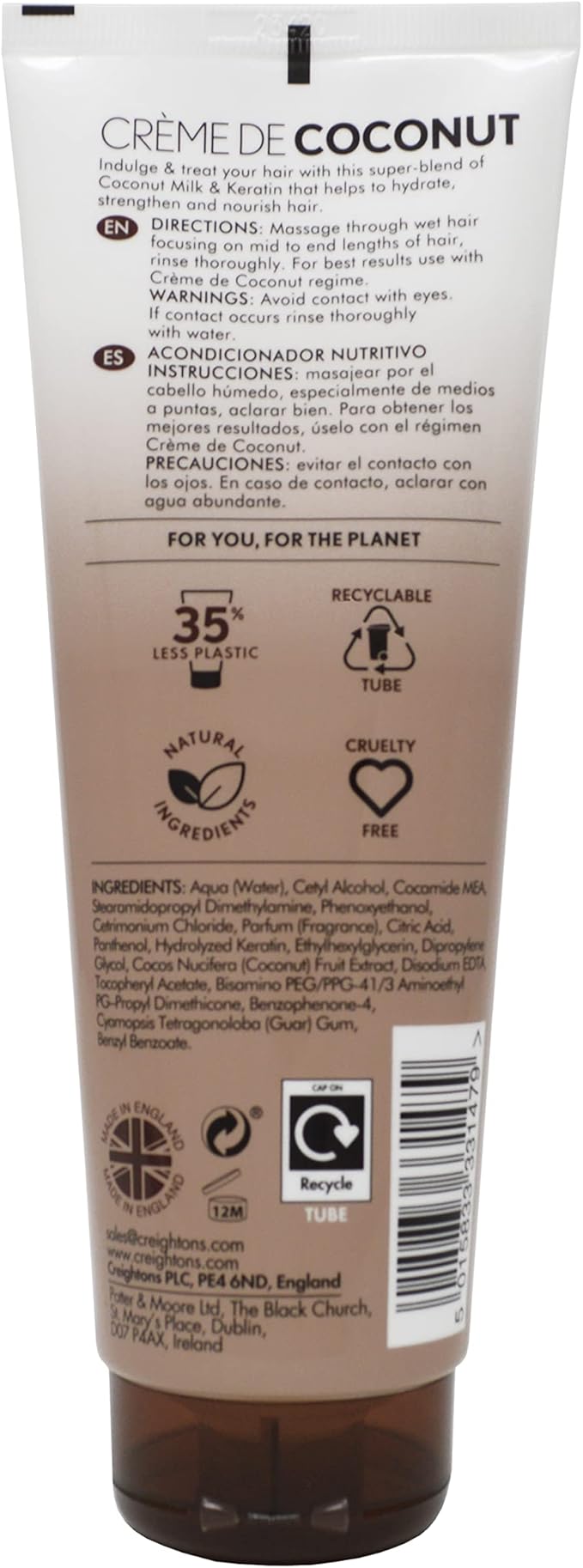 Creightons Crme de Coconut Keratin Nourishing Conditioner 250ml Beautifully Blended with Coconut Milk Keratin Hydrate Nourish Indulge Your Hair - Image 2