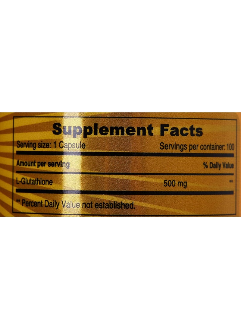 سنشاين نيوترشن مكمل غذائي إل-جلوتاثيون، ٥٠٠ ملغ، ١٠٠ كبسولة - Image 3