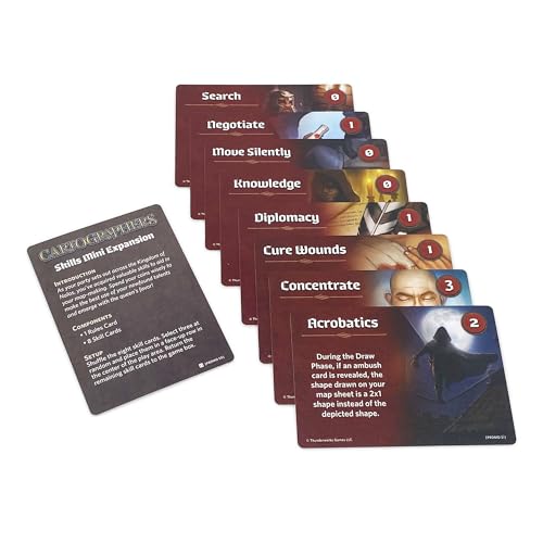Thunderworks Games Cartographers Skills 1 MiniExpansion 8 Powerful New Skill Cards Strategic Variety for Cartographers Cartographer Heroes Fantasy Map Drawing Family Strategy Board Game by Thunderworks Games - Image 1