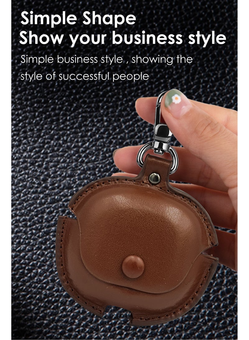 حافظة واقية لسماعات الأذن TWS من الجلد مع خطاف معدني متوافقة مع أنكر ساوندكور R50i - مرنة وغير قابلة للانزلاق، محمولة، شريط قابل للتعليق مضاد للفقد، لا بصمات، واقي ضد الغبار - أنكر ساوندكور R50i - بني - view 4