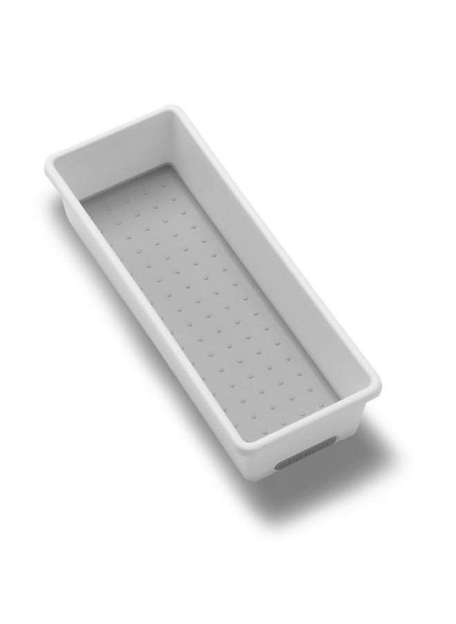 Madesmart - madesmart Classic 9.8 x 3.8 Bin - White | CLASSIC COLLECTION | Multi-Purpose Storage Organizer | Soft-grip Lining and Non-slip Rubber Feet | Easy to Clean | Durable | BPA-Free - Image 1