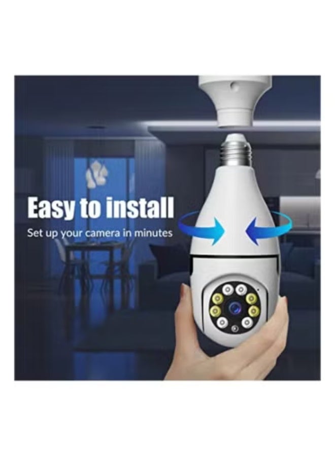 JAJEEK 2 Pcs 1080P Wi-Fi Light Bulb Security Camera – Pan & Tilt Surveillance CCTV Camera with Voice Intercom, Motion Detection, Alerts, Remote View, and Night Vision for Indoor & Outdoor Use - Image 2