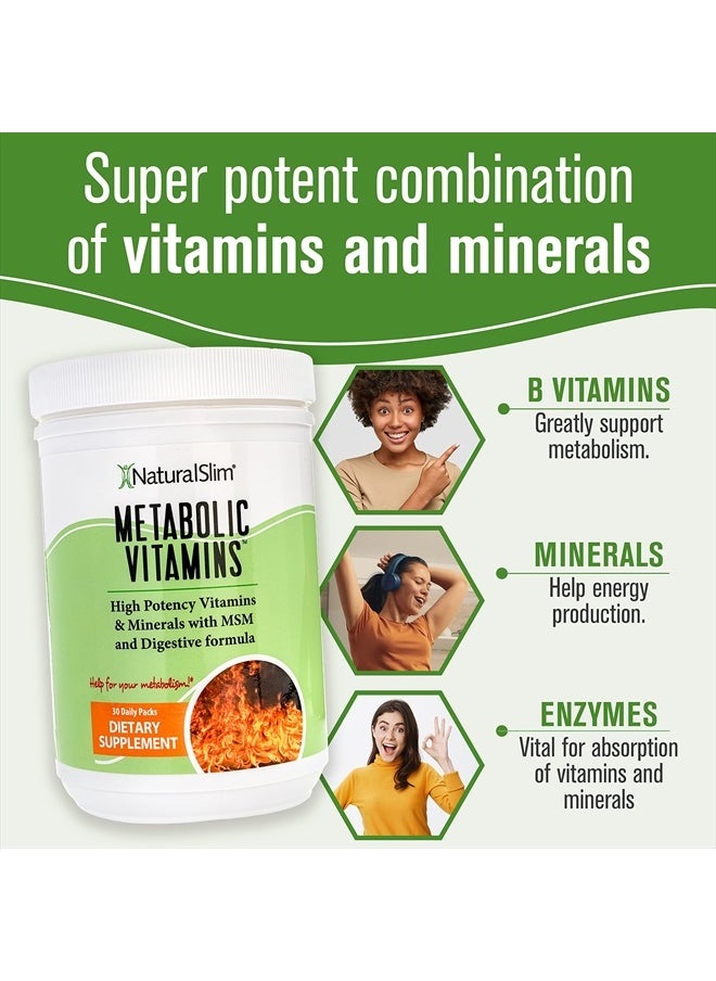 NaturalSlim - Metabolic Vitamins - Combination of High Potency Multivitamins, Minerals, B Complex, Msm, & Digestive Formula Supplements for Men & Women - Energy & Metabolism Support - Capsule,1 Pack - Image 1