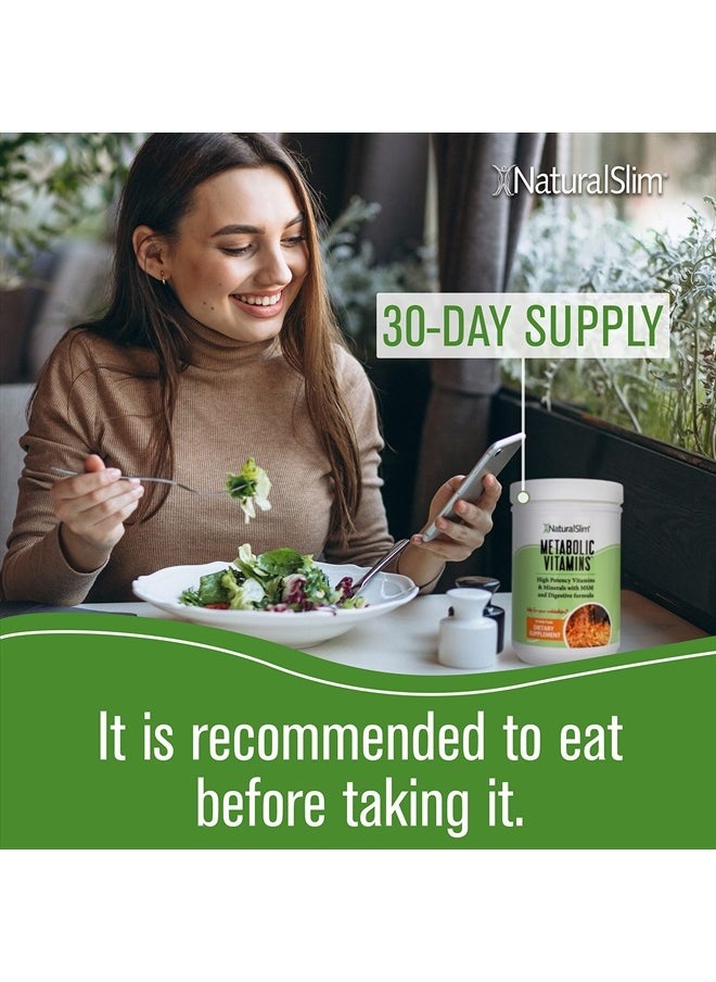 NaturalSlim - Metabolic Vitamins - Combination of High Potency Multivitamins, Minerals, B Complex, Msm, & Digestive Formula Supplements for Men & Women - Energy & Metabolism Support - Capsule,1 Pack - Image 1