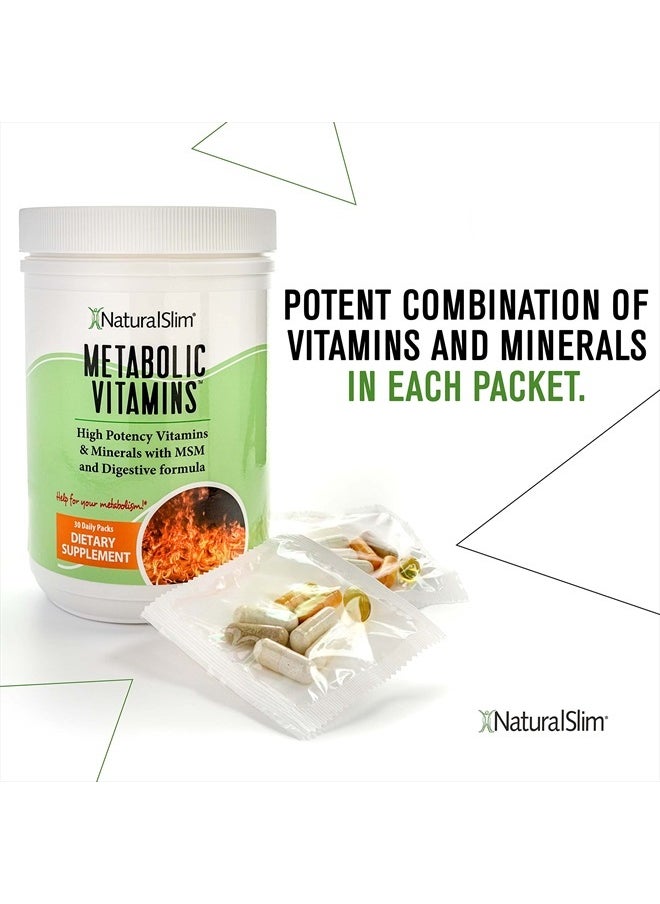NaturalSlim - Metabolic Vitamins - Combination of High Potency Multivitamins, Minerals, B Complex, Msm, & Digestive Formula Supplements for Men & Women - Energy & Metabolism Support - Capsule,1 Pack - Image 1