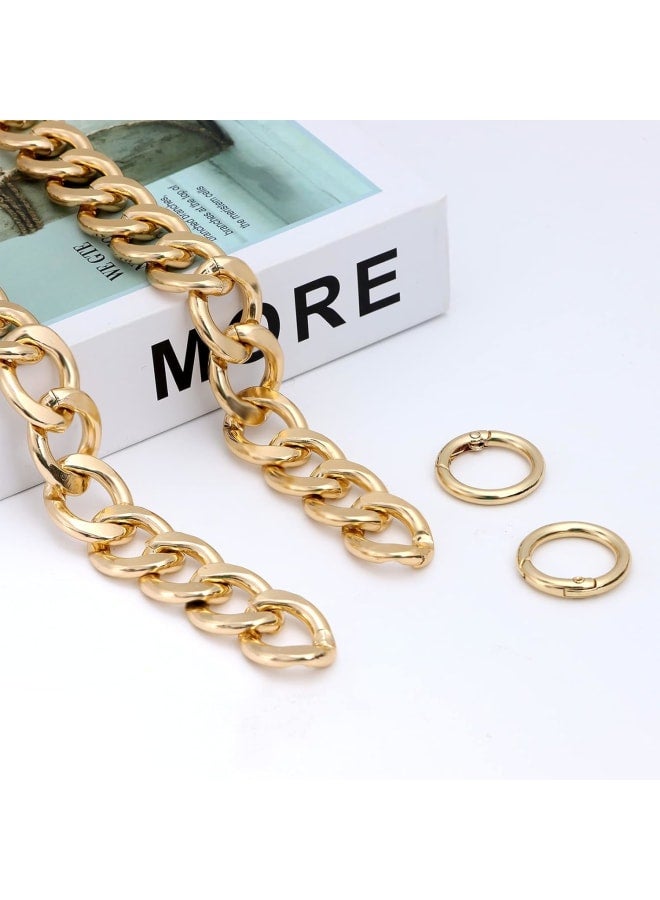 TUANTUAN 3 Pieces Purse Replacement Chain with Clasp, Heavy Chunky Aluminum Metal Chain, Pearl Bag Chain Pearl Rhinestone Bag Chain for Shoulder Crossbody Handbags  - Image 5