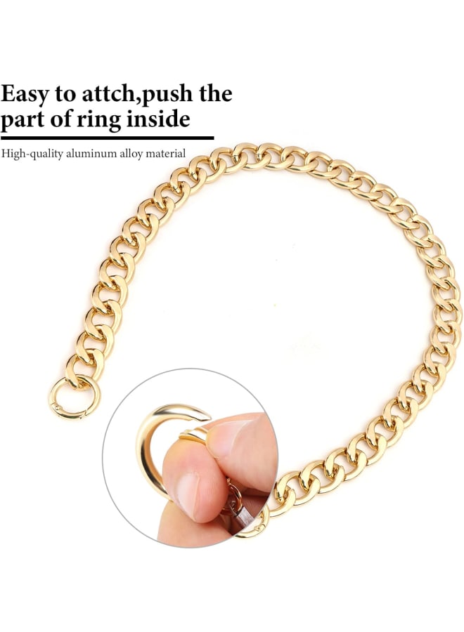 TUANTUAN 3 Pieces Purse Replacement Chain with Clasp, Heavy Chunky Aluminum Metal Chain, Pearl Bag Chain Pearl Rhinestone Bag Chain for Shoulder Crossbody Handbags  - Image 3