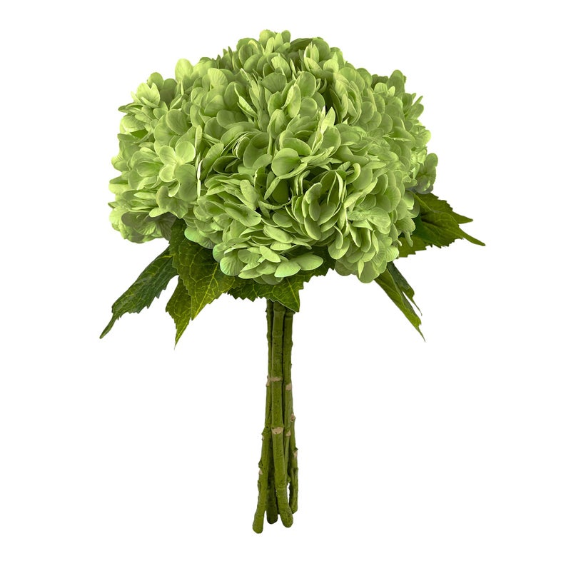 Yatim 21In Bottle Green Artificial Hydrangea Flowers 5 Pcs Real Touch 3D Print Latex Flowers for Wedding Centerpieces Bouquets DIY Floral Decor Home Decoration with Stems - Image 1