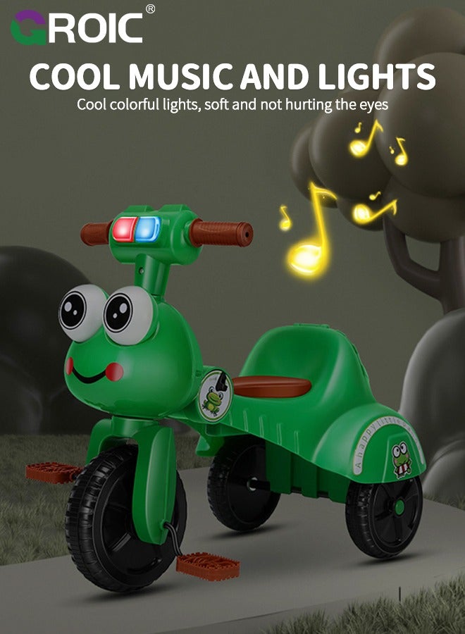GROIC دراجات ثلاثية للأطفال، دراجة قابلة للطي مع إضاءة موسيقية، دراجة ثلاثية للأطفال قابلة للطي، دراجة مضادة للتقلبات للأطفال - Image 5