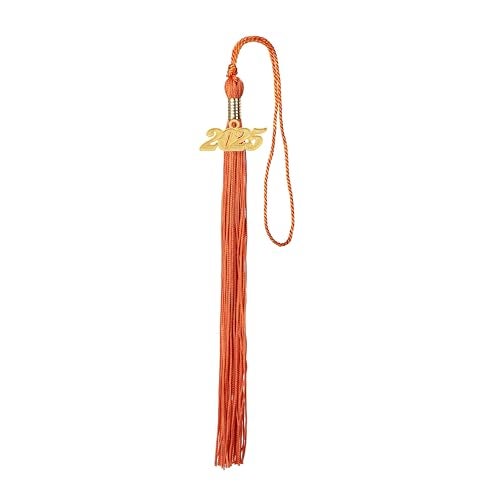 FtyFty Unisex Adult Matte Graduation Cap with Tassel Year Charm (Orange) - Image 4