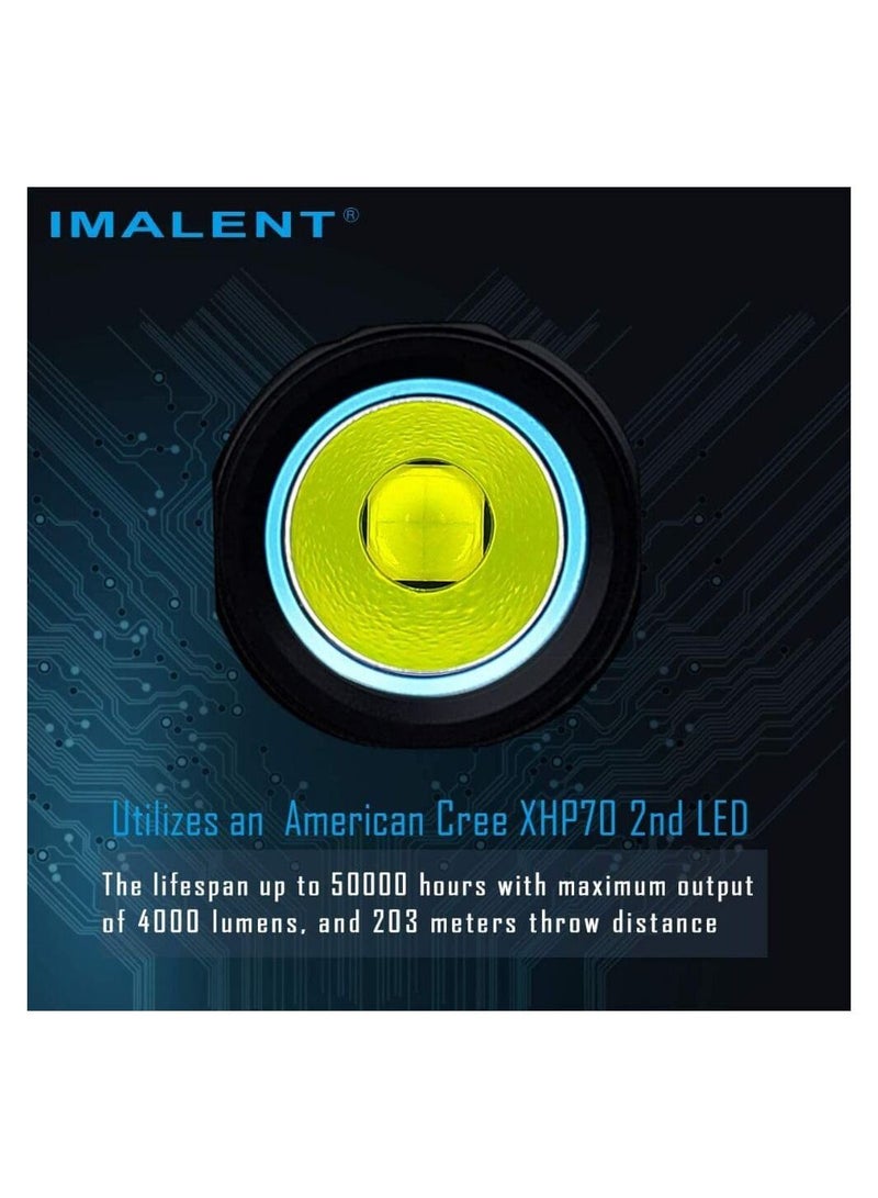 Imalent LD70 LED Flashlight 4000 Lumens, OLED Display, IPX8 Waterproof - Image 2