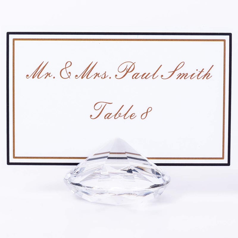 AiFanS AiFanS Diamond Place Card Holders Clear Acrylic Table Number Holders for Weddings and Events 12 Pack 