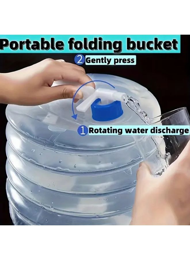 Large Capacity 15 Liter Folding Outdoor Bucket With Rotating Drain Nozzle - Image 1