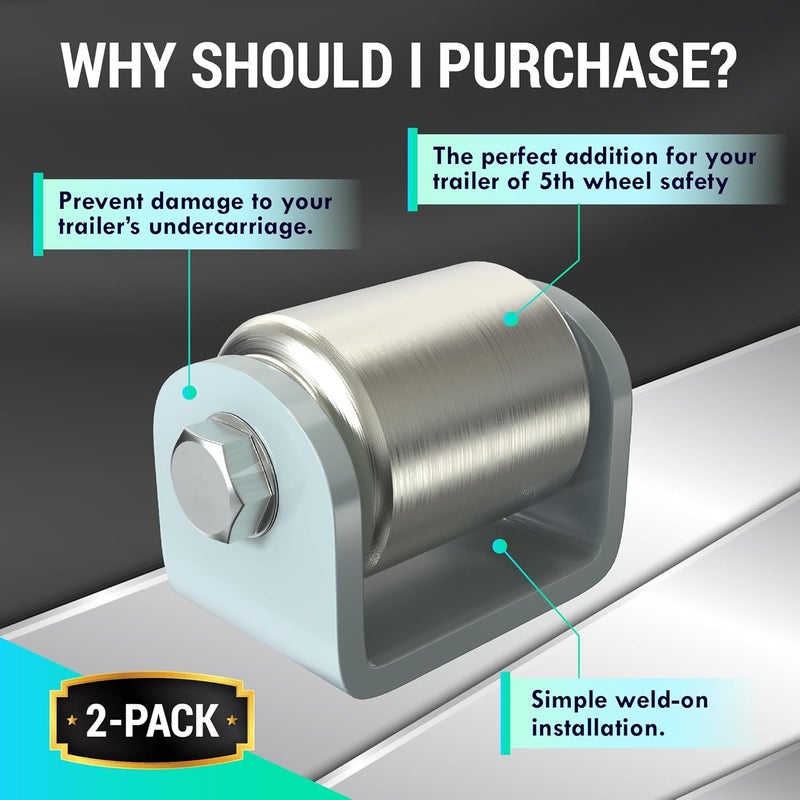 LATCH.IT 2 Pack Heavy-Duty Steel Skid Wheels for Trailers - Image 5