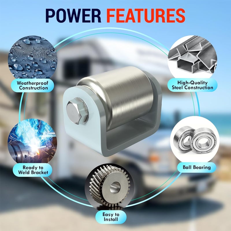 LATCH.IT 2 Pack Heavy-Duty Steel Skid Wheels for Trailers - Image 4