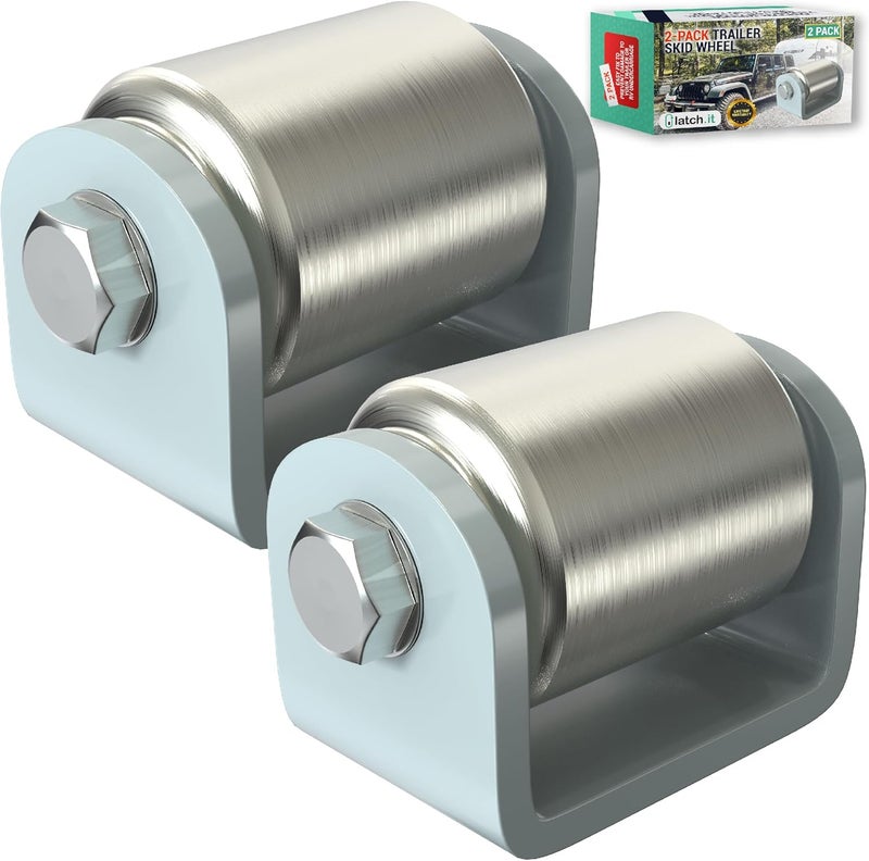 LATCH.IT 2 Pack Heavy-Duty Steel Skid Wheels for Trailers - Image 1