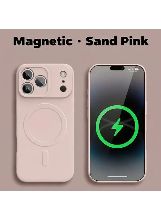 علبة هاتف مغناطيسية فائقة الرقة لجهاز iPhone 14 Pro، سطح مخملي غير لامع، تصميم يلف الهاتف بالكامل، متوافقة مع الشحن اللاسلكي، باللون الأسود - Image 4