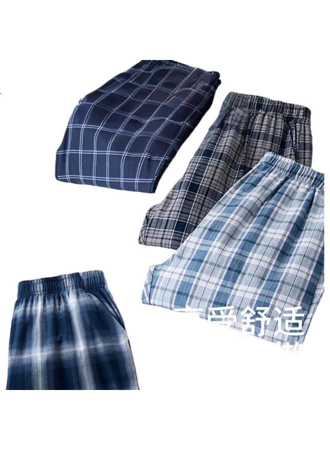 Liberal Freedom Men'S Pure Cotton Pajama Pants [New Product], Home Wear Trousers, Long Pants, Suitable For Outdoor Wear, Summer Plaid, Loose Casual, For Young Men - Image 3