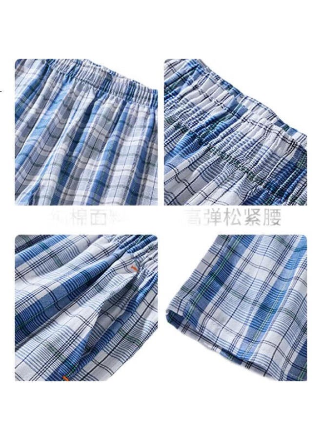 Liberal Freedom Men'S Pure Cotton Pajama Pants [New Product], Home Wear Trousers, Long Pants, Suitable For Outdoor Wear, Summer Plaid, Loose Casual, For Young Men - Image 2