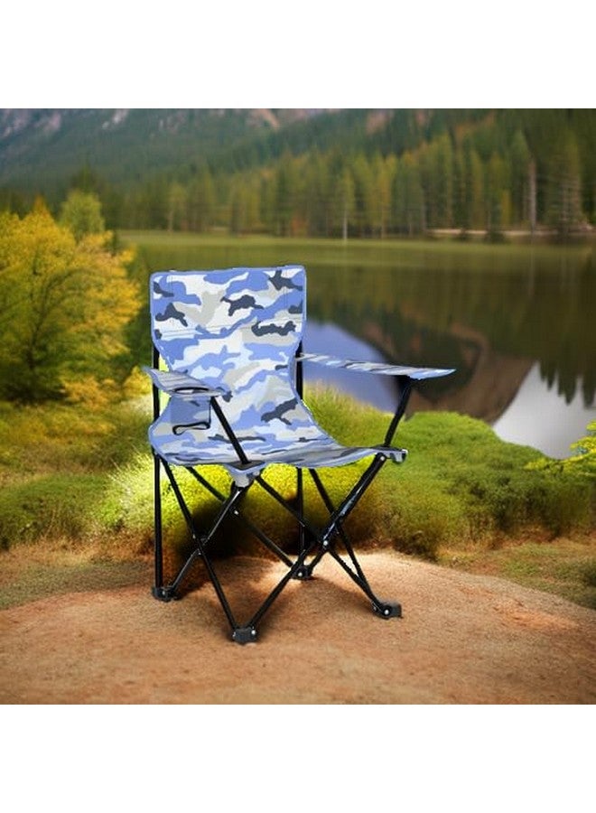 Emily Rose Kids Folding Chair | Beach Chair with Safety Lock- Camping Chair for Boys Girls Toddler with Cup Holder & Carry Case- Tailgate, Travel, Lawn- for Indoor & Outdoor (Blue Camo) - Image 4